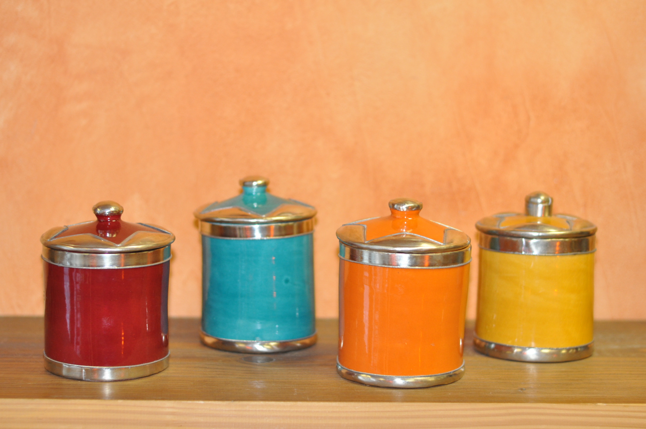 Boite poterie de couleur unie de Safi La Fibule